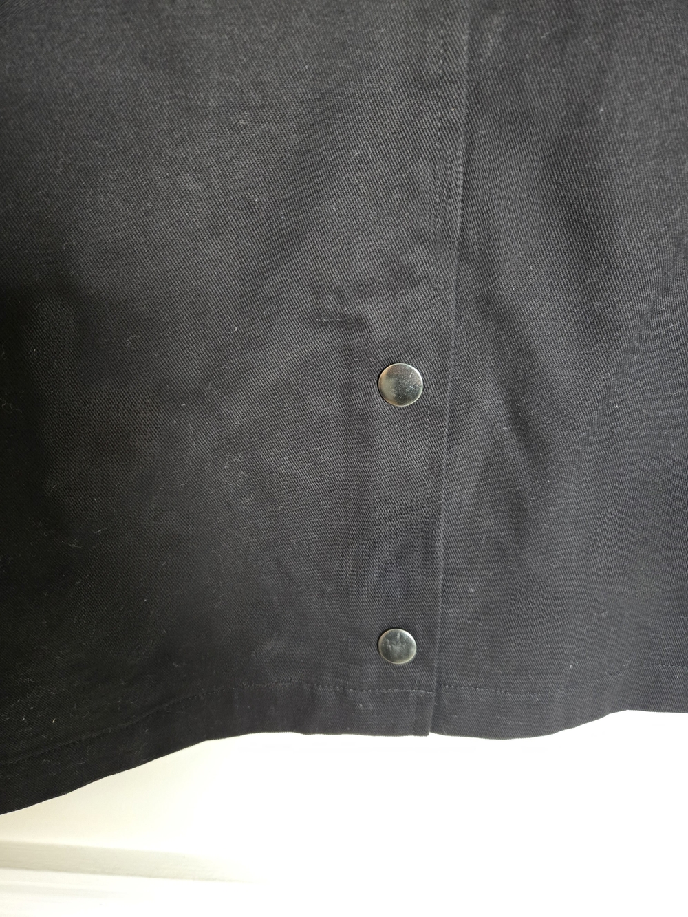 NWT Maralyn & Me Black Barn Coat w Brown Faux Leather Collar-Snap Close Size L - Picture 8 of 10